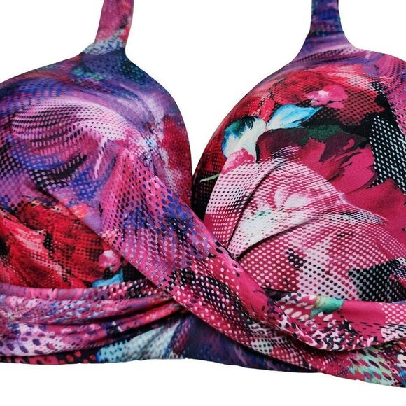 Go by Gossip Floral Molded Multicolor Bra Swim Bikini Top Size L - Picture 8 of 11
